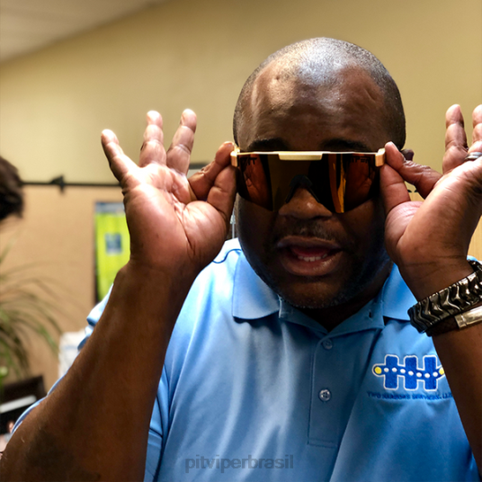 Pit Viper o padrão ouro polarizado duplo largo 4XB4L134