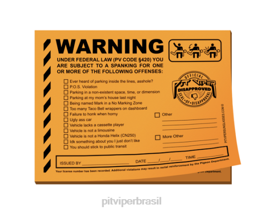 Pit Viper pegadinhas: multas de estacionamento 4XB4L279