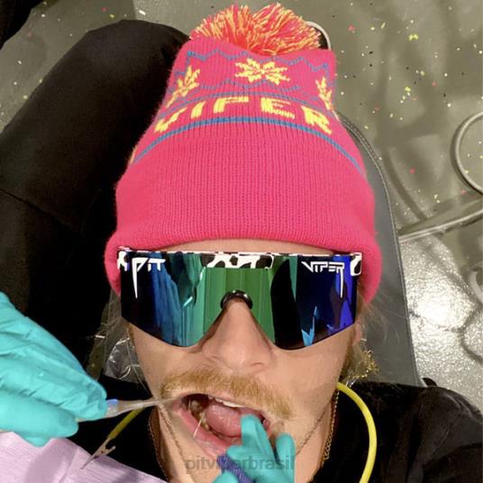 Pit Viper gorro pom pom rosa 4XB4L231